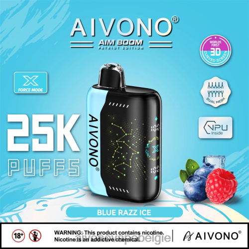 Aivono AIM BOOM 25000 blauw razz-ijs FFRN0345 - Aivono Belgie
