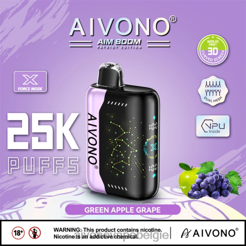 Aivono AIM BOOM 25000 groene appeldruif FFRN0346 - Aivono Vape Review