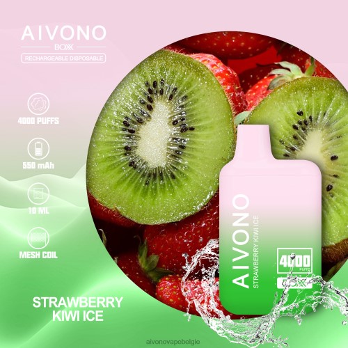 Aivono AIM BOXX 4000 aardbei-kiwi-ijs FFRN0229 - Aivono Vape Belgie