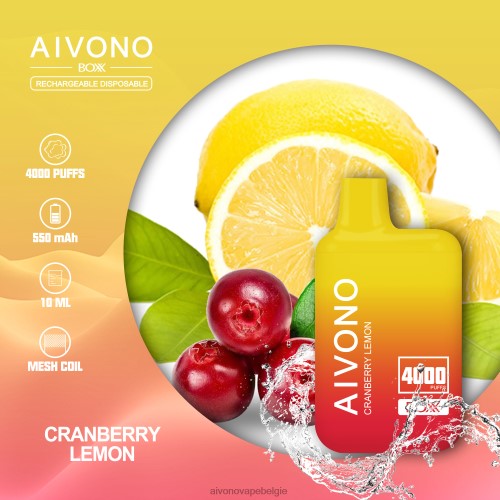 Aivono AIM BOXX 4000 cranberry citroen FFRN0218 - Aivono Vape