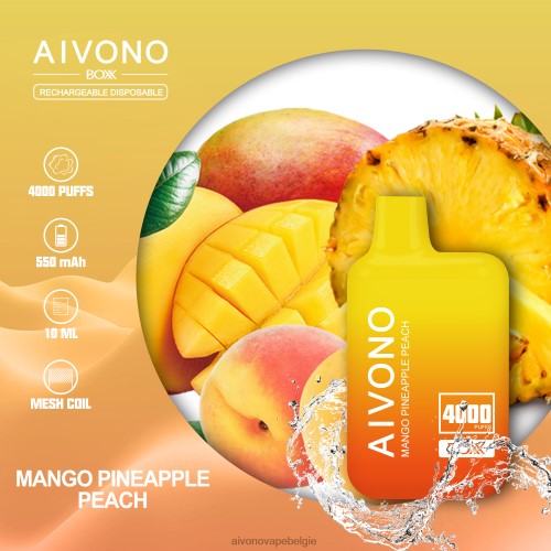 Aivono AIM BOXX 4000 mango ananas perzik FFRN0219 - Aivono Vape Belgie