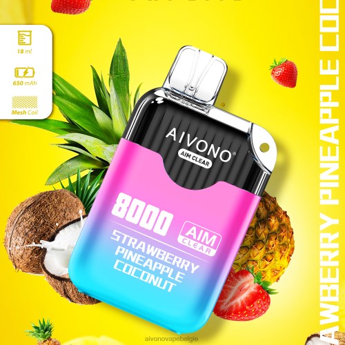 Aivono AIM CLEAR 8000 aardbei ananas kokosnoot FFRN0207 - Aivono Vape Price