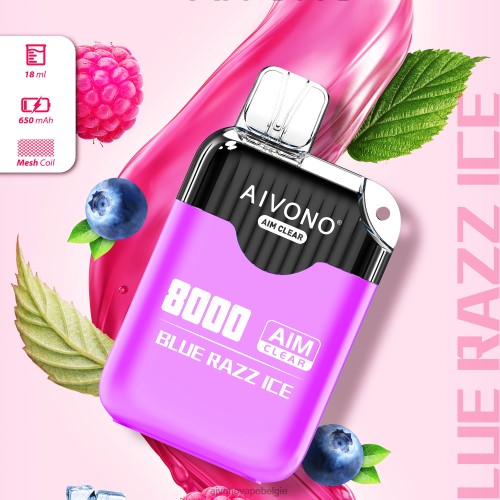 Aivono AIM CLEAR 8000 blauw razz-ijs FFRN0202 - Aivono Vape Price