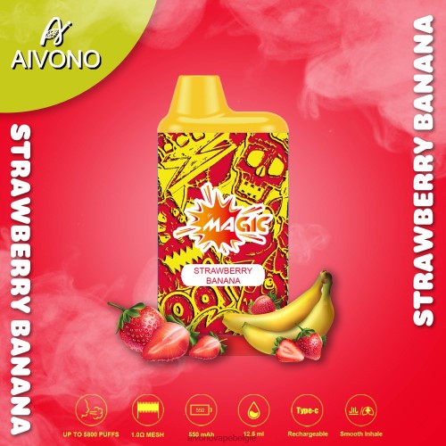 Aivono AIM MAGIC 5800 monddoossigaret aardbei banaan FFRN093 - Aivono Vape