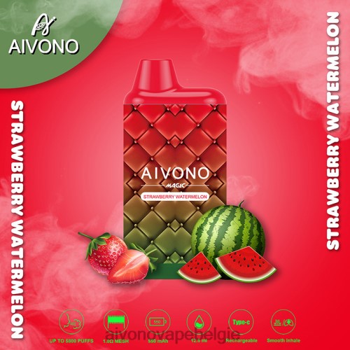Aivono AIM MAGIC 5800 monddoossigaret aardbei watermeloen FFRN099 - Aivono Vape Belgie