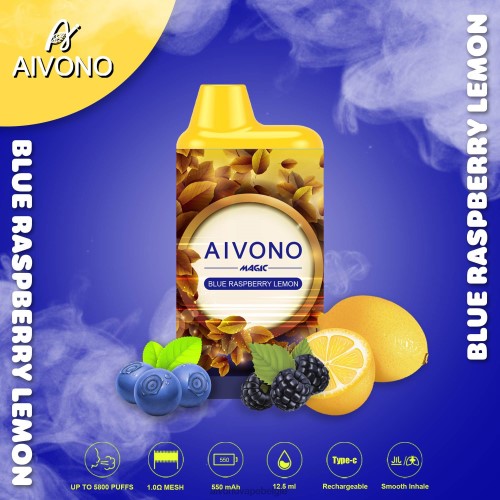 Aivono AIM MAGIC 5800 monddoossigaret blauwe frambozen-citroen FFRN091 - Aivono Vape Review