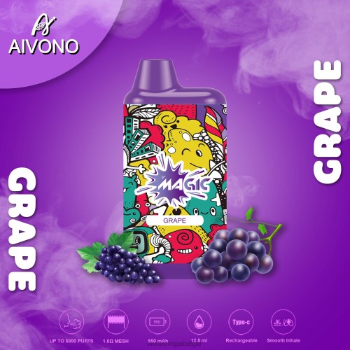 Aivono AIM MAGIC 5800 monddoossigaret druif FFRN092 - Aivono Vape Price