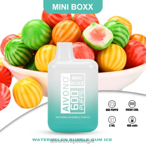 Aivono AIM MINI BOXX 600 watermeloen kauwgom ijs FFRN0235 - Aivono Belgie