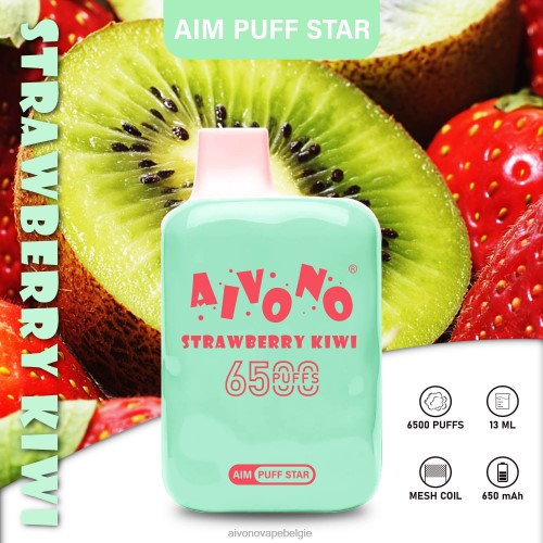 Aivono AIM PUFF STAR 6500 aardbei-kiwi FFRN0294 - Aivono Vape Belgie