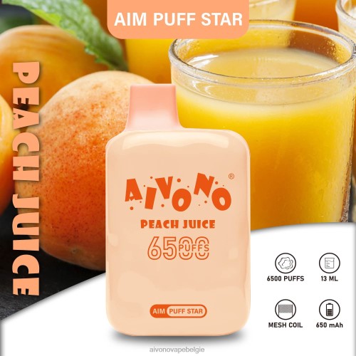 Aivono AIM PUFF STAR 6500 perziksap FFRN0289 - Aivono Vape Belgie