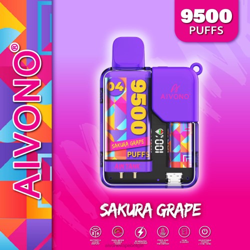 Aivono AIM TANK 9500 Sakura-druif FFRN036 - Aivono Vape Review