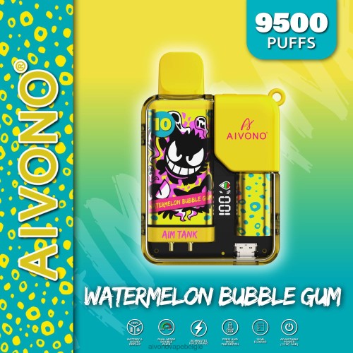 Aivono AIM TANK 9500 watermeloen kauwgom FFRN044 - Aivono Vape Belgie