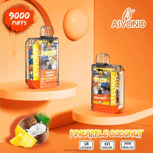 Aivono AIM XXL 9000 mondsticker transparant ananas kokosnoot FFRN052 - Aivono Vape Price