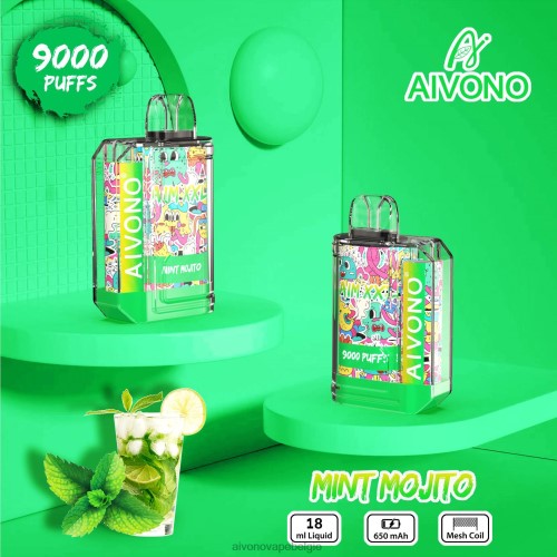 Aivono AIM XXL 9000 mondsticker transparant munt-mojito FFRN055 - Aivono Belgie