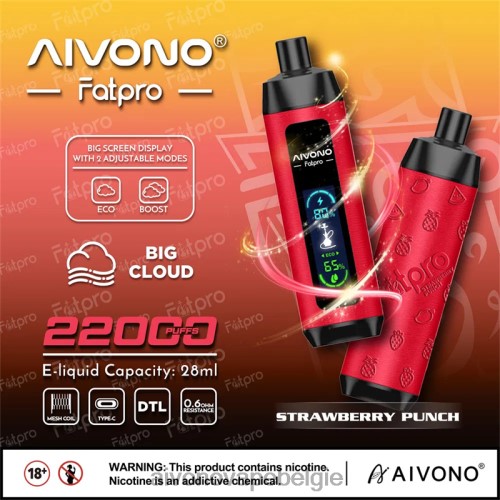 Aivono Fatpro 22000 Aardbeien punch FFRN08 - Aivono Vape