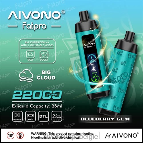 Aivono Fatpro 22000 bosbessengom FFRN09 - Aivono Vape Belgie
