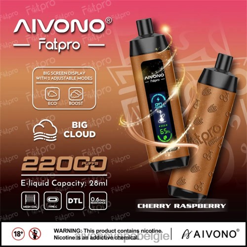 Aivono Fatpro 22000 kersen framboos FFRN04 - Aivono Vape Belgie