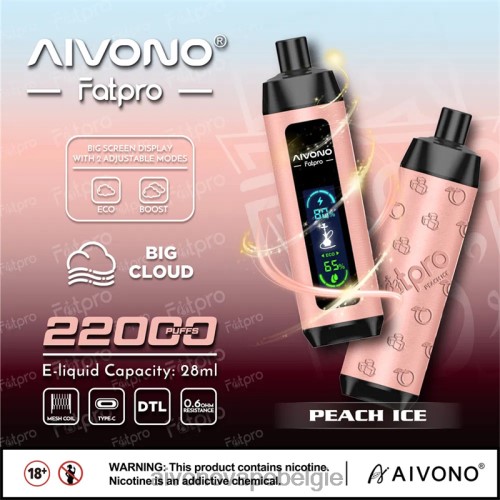 Aivono Fatpro 22000 perzik ijs FFRN05 - Aivono Belgie