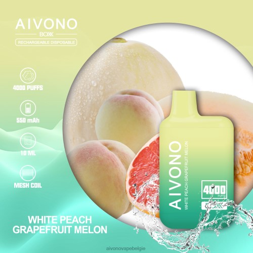 Aivono AIM BOXX 4000 witte perzik-grapefruitmeloen FFRN0224 - Aivono Vape Belgie