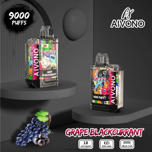 Aivono AIM XXL 9000 mondsticker transparant druif zwarte bes FFRN056 - Aivono Vape Review